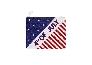 High Quality 4th July Customized Hand Embroidered Seed Beads Evening <b>Coin</b> <b>Purses</b> with Zipper Closure Durable & Eco-Friendly - Product Image 5