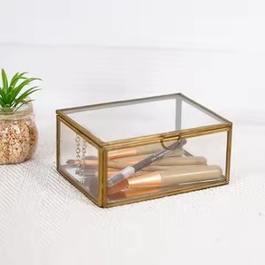 Premium Craft Metal & Glass Jewelry <b>Box</b> Elegant <b>Trinket</b> Organizer for Jewelry Rings Earrings Necklace Bracelet Gift Storage - Product Image 3