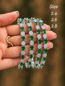 Bracelets en CZ de qualité supérieure, quatre pièces, s'adaptent à toutes les tenues, parfaits pour les soirées et le bureau, design élégant et raffiné. - Product Image 2