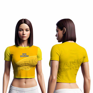 Women <b>Crop</b> <b>Top</b> T-Shirts Soft Stretch Fabric With Easy Motion <b>Support</b> Casual Trend Women <b>Crop</b> <b>Top</b> T-Shirts - Product Image 3