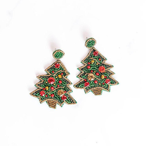 Aro Festivo de Navidad con Cuentas de Árbol de Navidad, Joyería Ligera Hecha a Mano, Maravilla Invernal, Alegría Navideña, por MULTI CRAFT - Product Image 1