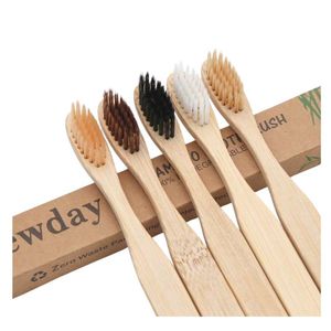 Brosse à dents pour adultes de qualité supérieure, poils moyens, manche biodégradable, pour usage domestique, réutilisable - Product Image 1
