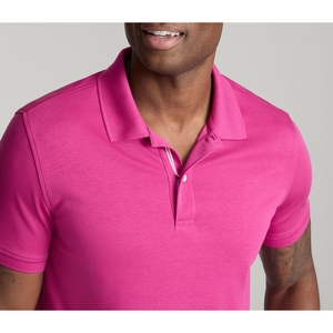 Polo homme personnalisé, coton jersey de haute qualité, motif uni, manches courtes, service OEM, tissu respirant - Product Image 6