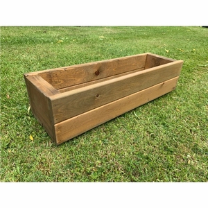 Jardinière rectangulaire rustique en bois pour jardin, grande jardinière rectangulaire en bois pour extérieur, bac à fleurs pour balcon, bac à légumes, lit de plantes succulentes - Product Image 5
