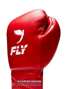High Quality Red Fly Lace-Up Boxing Gloves % Genuine Cowhide Leather Outdoor Waterproof Lightweight Sparring Muay Thai MMA - Product Image 2
