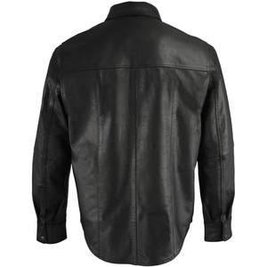 Chemise en cuir décontractée pour homme 2025 LKM1601 Noir Légère à boutons-pression 2X-Large - Product Image 5