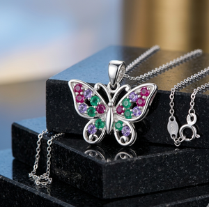 สร้อยคอรูปผีเสื้อประดับเพชร CZ หลายเม็ด ดีไซน์มินิมอล ความยาว 16 นิ้ว เงินแท้ 925 ชุบทอง 18K เครื่องประดับทันสมัยสำหรับใส่ทุกวัน - Product Image 3