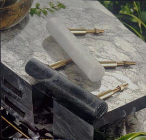 Poignées de meubles modernes en marbre rose naturel pour armoires de chambre, de salle de sport, de cuisine, tiroirs et commodes extérieures - Product Image 2