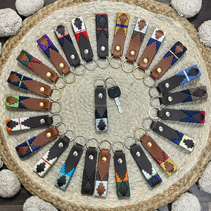 New Arrival Handmade Leather Keychains Stylish Woven Pattern <b>Key</b> <b>Ring</b> Durable <b>Key</b> Holder Western Keychain Gift For Men Women - Product Image 5