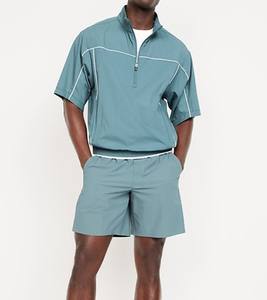 Conjunto Deportivo Personalizado de Nylon Ligero con Cierre para Hombre, Estilo Holgado, Cortavientos de Verano, Conjunto de Dos Piezas con Pantalones Cortos - Product Image 6