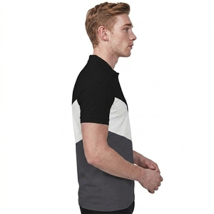 Chemise Homme Personnalisée en Gros à Manches Courtes Color Block en Tissu Éponge Brodé Style Formel Polyester Respirant Impression Numérique - Product Image 3