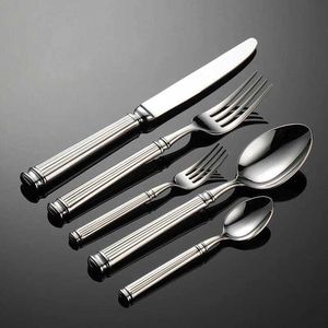 Stylish stainless steel metal cutlery set durable rust resistant flatware utensils for dining table kitchen restaurant hotel use - Product Image 4
