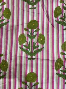 Nouveau design, tissu pour vêtements en coton 100% biologique et écologique, multicolore, imprimé à la main par sérigraphie florale, pour la décoration de la maison et les sacs - Product Image 5