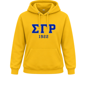 Sudadera con Capucha Universitaria para Mujer Sigma Gamma Rho, Sudadera Amarilla con Gráfico de Hermandad Griega, Ropa Casual para el Campus y la Calle, Personalizada - Product Image 1