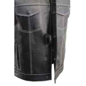 Gilet en cuir fait main pour homme, fermeture éclair sur le devant, cuir de qualité supérieure, léger, modèle 2026. - Product Image 5