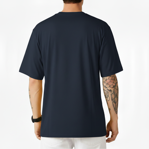 Camiseta Vintage de Algodón para Hombre, Estilo Urbano, Cuello Redondo Personalizado, 240 g/m², Tejido Grueso Estampado, Talla Grande - Product Image 4