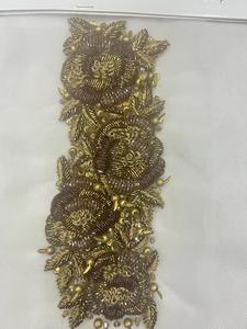 White Beaded Lace <b>Applique</b> Embroidered Mesh Patch Floral Garment Decoration for Wedding Dress DIY Clothing - Product Image 4