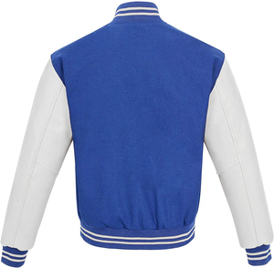 Custom Men's Wool Varsity Puffer Hooded <b>Jacket</b> OEM Service Streetwear Coat with Cartoon Patchwork Design - Product Image 2