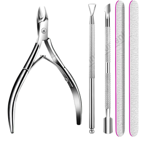 Teenitor Stainless Steel <b>Cuticle</b> Remover Pusher Cutter <b>Trimmer</b> Nippers Nail Clippers-Reusable Durable Professional Dental Use - Product Image 1
