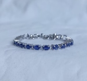 Natural Kyanite Stone Sterling Silver Gold Plated Elegant <b>Gemstone</b> Charm <b>Bracelet</b> for Women Wedding Jewelry Gift - Product Image 1