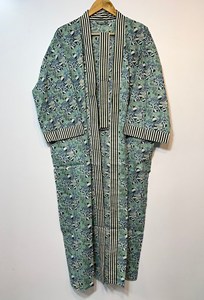 Kimono de Playa para Mujer, Estampado Floral Rojo, 100% Algodón, Cuello en V, Largo, Secado Rápido, Romántico, para Verano y Primavera, Suave - Product Image 2