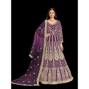 Vestido Anarkali de diseñador con Pent y Dupatta para Fiestas-Elegante vestido de noche - Product Image 5