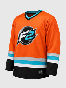 เสื้อฮอกกี้น้ำแข็งสีดำทองสำหรับผู้ชาย F2WIN คอวี แขนยาว ระบายเหงื่อได้ดี ทรงปกติ ระบายอากาศได้ดี พิมพ์ลายตามสั่ง - Product Image 3