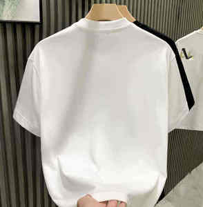 GSI Made Mens <b>White</b> Short Sleeve O-Neck T-<b>Shirt</b> With Glitter Dot Print Casual Regular <b>Fit</b> 100% Cotton Jersey Fabric Breathable - Product Image 2