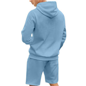 Conjunto Deportivo Casual para Hombre, Sudadera con Capucha y Cierre de Cremallera, 100% Algodón Francés, 220g, Secado Rápido, Pantalones Cortos hasta la Rodilla - Product Image 5