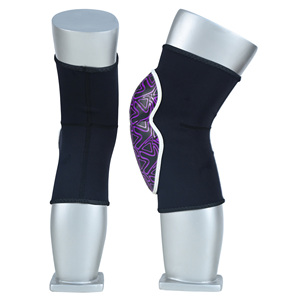 Protège-genoux rembourrés personnalisés à motif violet pour basketball et football, anti-collision, élastiques, pour la protection des tibias et des articulations, paire - Product Image 1