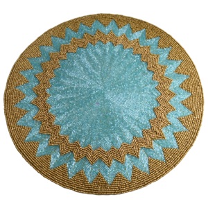 Dark Theme Design <b>Rounded</b> Place <b>mat</b> With Beads Design For Home Decor Tableware Dinning <b>Table</b> Party and Wedding Design Pads - Product Image 6