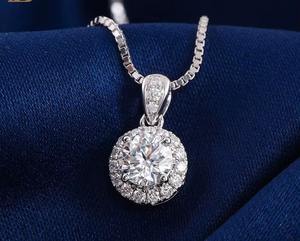 Hot Selling Men's Tai <b>Silver</b> Classic Brilliant Cut <b>Diamond</b> Channel Set Pendant <b>Necklace</b> 14K/24K Gold Plated Weddings - Product Image 3