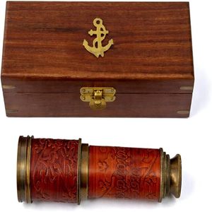 Telescopio marítimo vintage de latón hecho a mano - Telescopio de espionaje pirata antiguo - Telescopio náutico portátil para navegación - Regalo de graduación - Product Image 1
