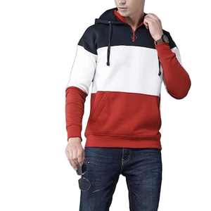 New Arrival Color <b>Block</b> Drawstring Hoodie For Men Oversize Cotton Polyester Hoodie For Men Basics Cotton Blended Casual Wear - Product Image 1