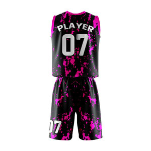 Wear 4 Games Unisex Custom Made Basketball Uniform Sets Sublimation Printed Breathable Moisture Wicking 100% Polyester Plus Size - Product Image 3