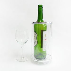 Accessoires pour le vin de bar avec logo personnalisé Nouveau design Refroidisseur de vin Seau à glace en plastique chromé transparent à double paroi Cadeau pour les amateurs de vin - Product Image 6