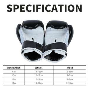 Gants de boxe en cuir noir avec fermeture velcro pour les poignets, pour l'entraînement des adultes - Product Image 2