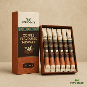 Pack de 6 bâtonnets de miswak aromatisés au café, bâtonnets de nettoyage dentaire à base de plantes de haute qualité, adaptés à la maison, au bureau, en voyage et pour un usage quotidien naturel - Product Image 5