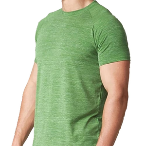 เสื้อยืดออกกำลังกายผู้ชายสีเขียวคุณภาพสูง สวมใส่สบาย บริการ OEM รุ่นใหม่ล่าสุด ผ้าฝ้าย 100% ระบายอากาศได้ดี แห้งเร็ว - Product Image 3