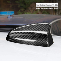 Coque de protection d'antenne de toit en fibre de carbone véritable Blackstone Shark Fin HS-139 compatible Dodge Charger 2015-2022, décoration extérieure de voiture