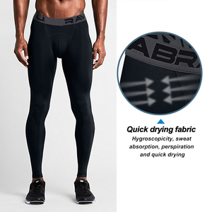 HISHY APPAREL Leggings de Compresión Negros para Hombre, Cintura Elástica, Secado Rápido, Ajuste Deportivo, Ligeros, Spandex, Poliéster, para Entrenamiento - Product Image 3