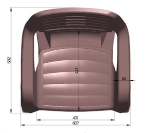 Chaise de conférence Anax SUMO STRIPE moderne et confortable en plastique marron, fauteuil à dossier à lattes, portable et empilable pour réunions - Product Image 3