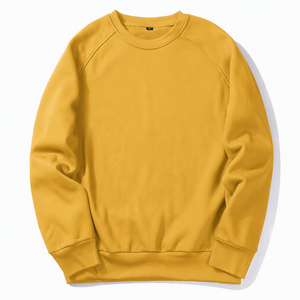 Men's <b>Black</b> Cotton Crew Neck Sweatshirt Raglan Sleeve Regular Fit Casual Pullover Autumn Knitted Solid Color - Product Image 3