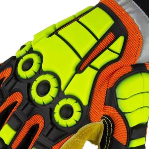 Heavy Duty Split Leather Wildland Firefighting Gauntlet Structural <b>Fire</b> Fighting Gloves Kevlar Lined Anti Cut Impact Gloves - Product Image 4