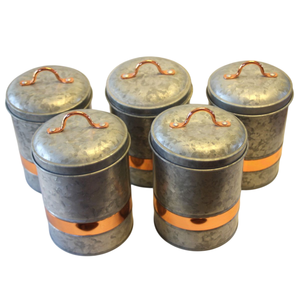 Juego de 3 Recipientes Galvanizados de Estilo Antiguo de la Mejor Calidad, Recipientes para Almacenamiento de Alimentos de Cocina, Hechos a Mano - Product Image 6
