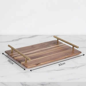 Plateau de service en acacia écologique, plateau en bois durable, plateau en acacia biodégradable, plateau en bois réutilisable, acacia bio - Product Image 4