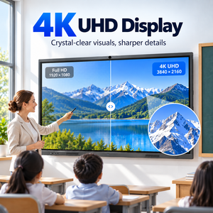 กระดานอัจฉริยะแบบอินเทอร์แอคทีฟขนาด 65 นิ้ว 4K ระบบปฏิบัติการแอนดรอยด์และวินโดวส์แบบคู่  ไวท์บอร์ดแบบสัมผัส  จอแสดงผลเชิงพาณิชย์แบบ OEM ODM  จอแสดงผลเมนู - Product Image 2