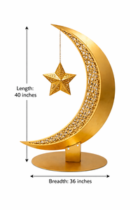 Pièce maîtresse de décoration Ramadan en métal faite à la main élégante pour la décoration de table à manger et la célébration du festival de l'Aïd à la maison - Product Image 2