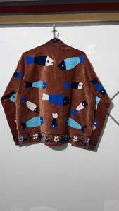 Chaqueta de terciopelo Suzani con bordado de cobre, diseño de peces, estilo bohemio, regalo para amiga - Product Image 6