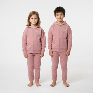 Kids Unisex Tracksuit Two Piece <b>Set</b> Full Zip Hoodie With <b>Jogger</b> Pants Custom Logo Manufacturer High Quality Casual Street Wear - Product Image 1